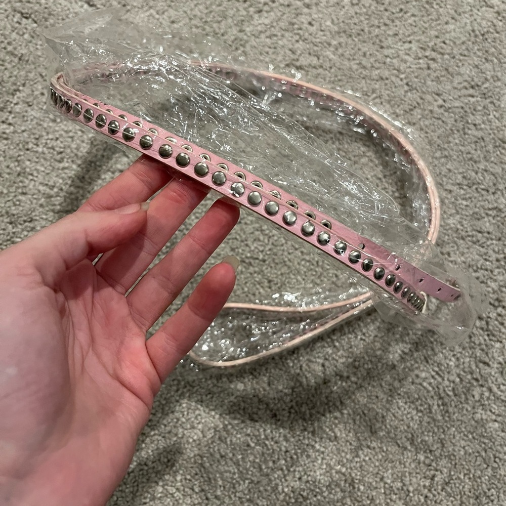 DEADSTOCK y2k pink skinny belt - S/M